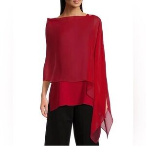 NWT Eileen Fisher 100% Silk Poncho Wrap Scarf